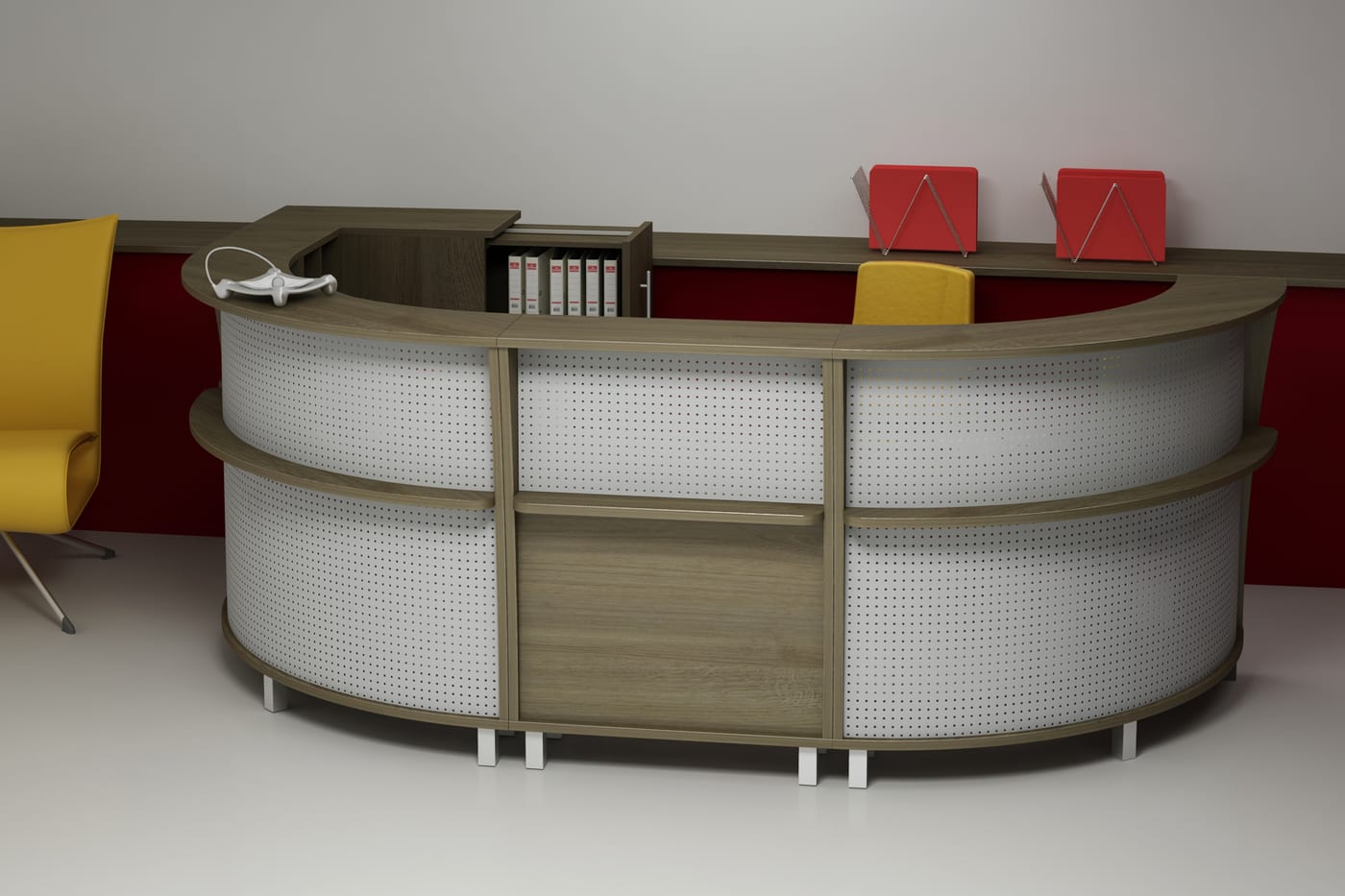 Recepcia B&Q — model