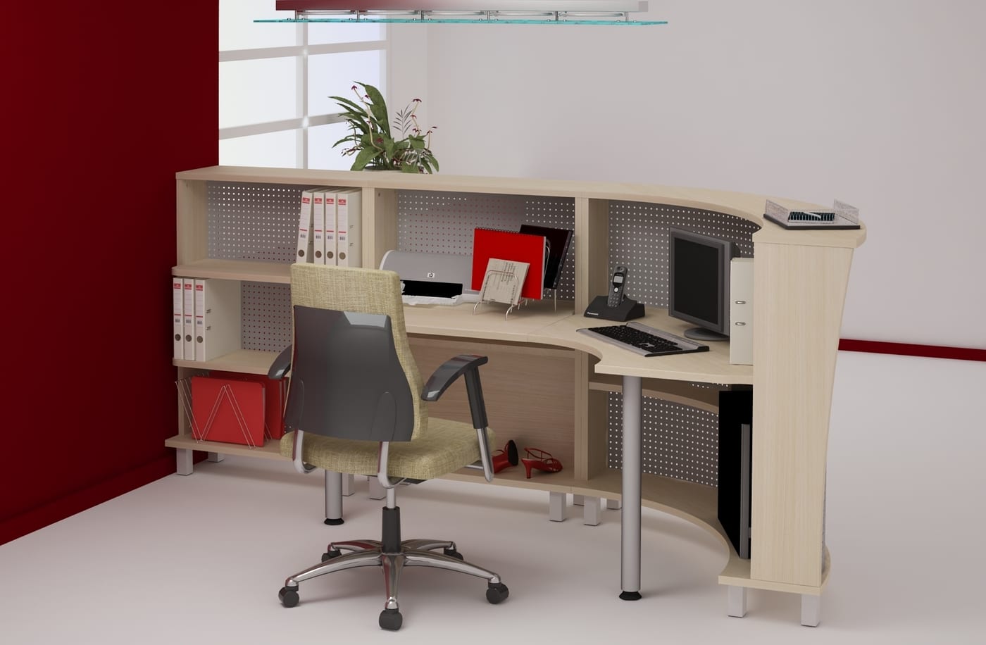 Recepcia B&Q — model