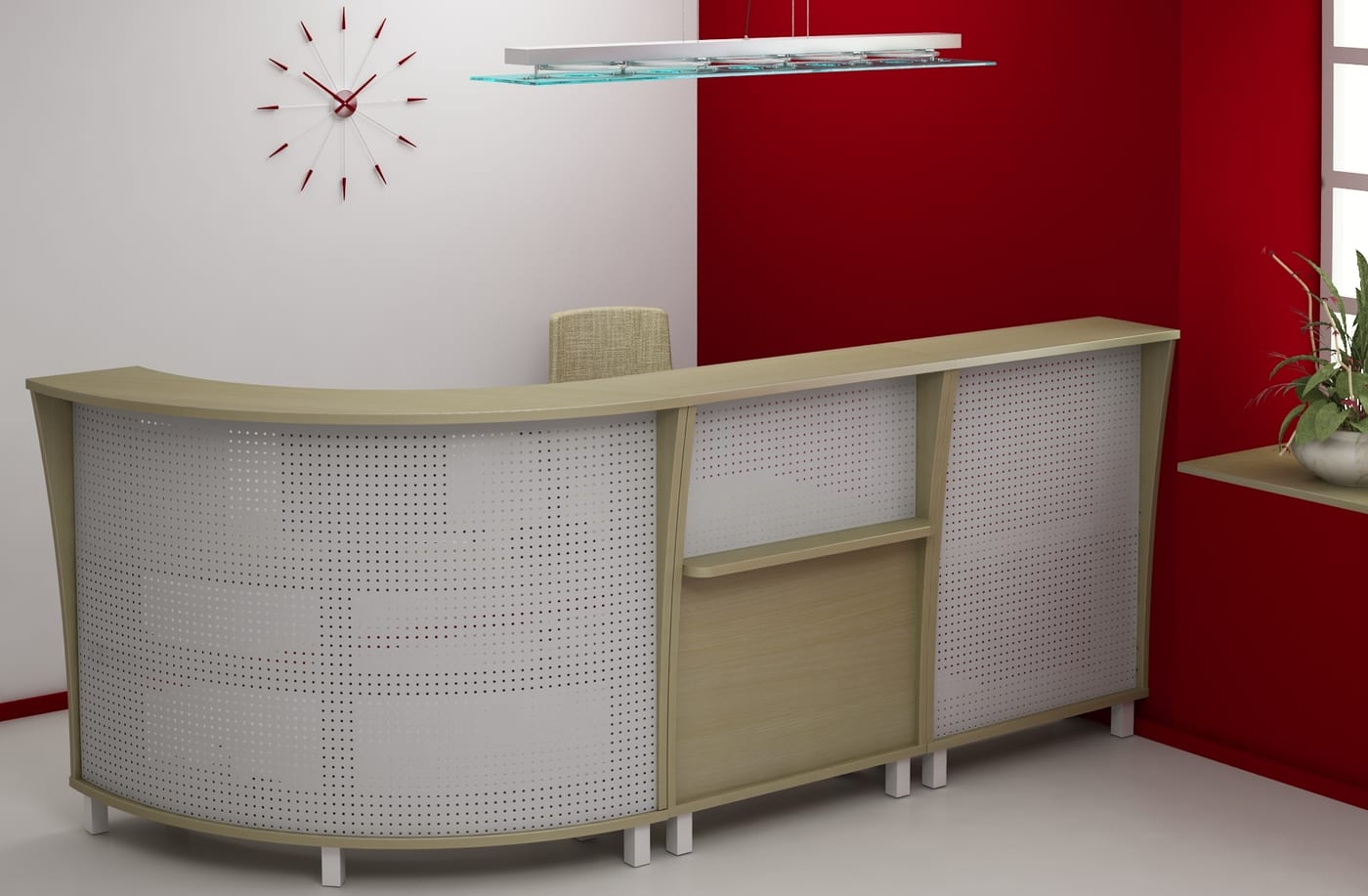 Recepcia B&Q — model